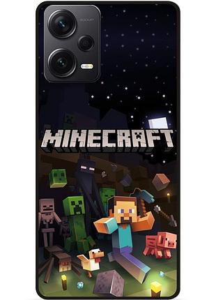 Силиконовый чехол бампер для xiaomi redmi note 12 pro 5g игра майнкрафт minecraft