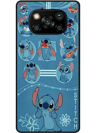 Силиконовый бампер чехол для xiaomi poco x3 с картинкой stitch стич