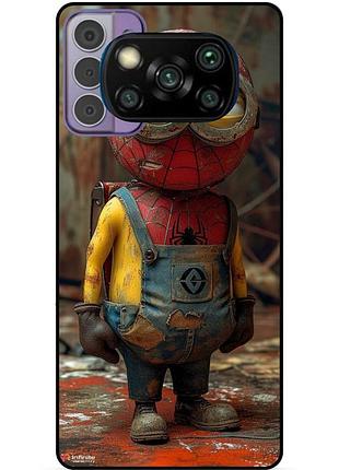 Чехол силиконовый бампер для xiaomi poco x3 с рисунком миньон marvel человек паук
