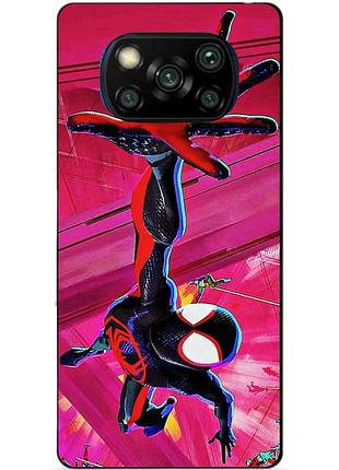 Силиконовый бампер чехол для xiaomi poco x3 с рисунком spider man человек паук майлз моралес