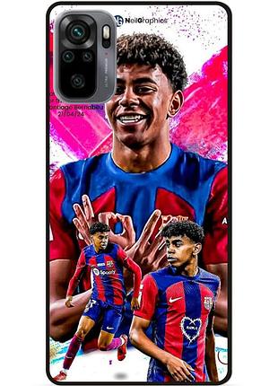 Чехол силиконовый бампер для xiaomi redmi note 10s с рисунком lamine yamal ламин ямаль