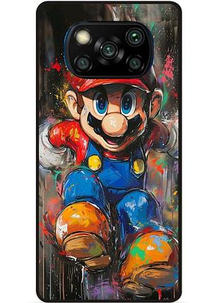 Чехол силиконовый бампер для xiaomi poco x3 с рисунком марио marvel mario