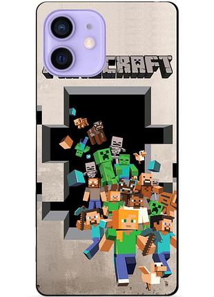 Силіконовий чохол бампер для iphone 12 mini з картинкою minecraft майнкрафт