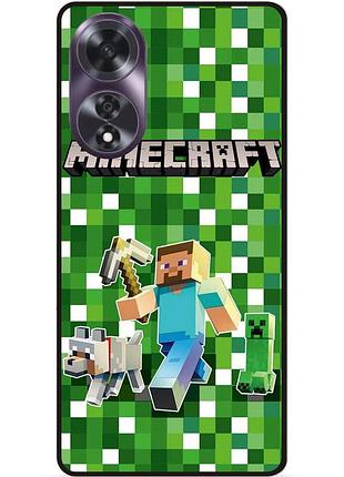 Силіконовий чохол бампер для oppo a60 стів minecraft кріпер майнкрафт
