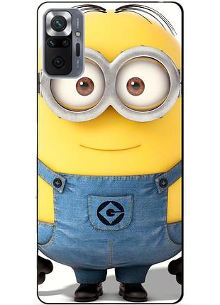 Силиконовый бампер чехол для xiaomi redmi note 10 pro с рисунком миньон стюарт minion