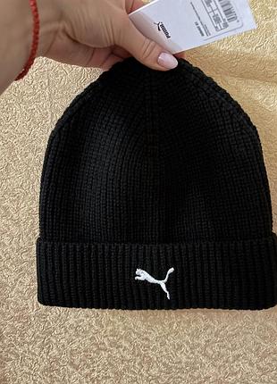 Шапка чорна puma оригінальна з бірками унісекс 250 грн шапка premium essentials high crown beanie