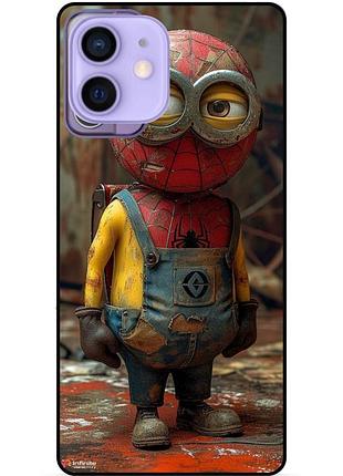 Чехол силиконовый бампер для iphone 12 с рисунком миньон marvel человек паук