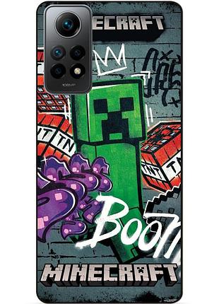 Силиконовый чехол бампер для xiaomi redmi note 11 pro с рисунком крипер майнкрафт minecraft