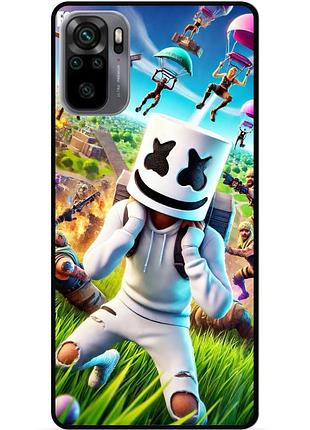 Силиконовый чехол бампер для xiaomi redmi note 10s с рисунком фортнайт fortnite