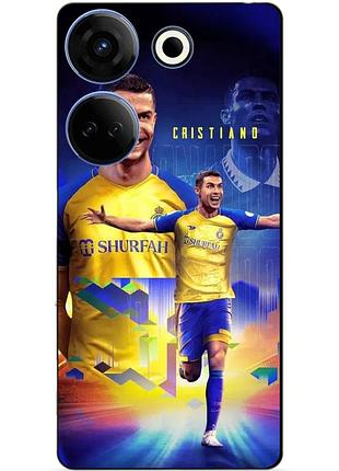 Силіконовий чохол бампер для tecno camon 20 pro з малюнком роналдо аль наср ronaldo