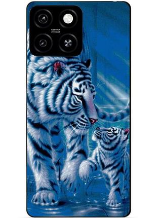 Силіконовий чохол бампер для zte blade a55 з малюнком тигри