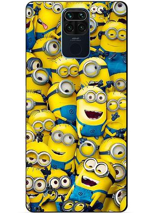 Силіконовий чохол бампер для xiaomi redmi note 9 з малюнком міньйони minion