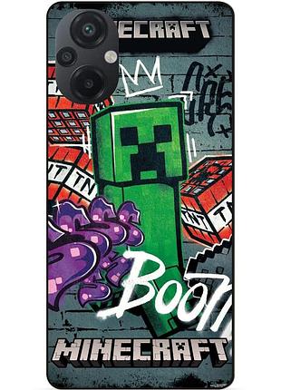 Силіконовий чохол бампер для xiaomi poco m5 з малюнком майнкрафт minecraft