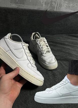 Обувь кроссовки nike air force 1 белые кожаные 38