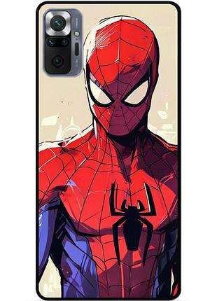 Силиконовый чехол бампер для xiaomi redmi note 10 pro с рисунком spider man человек паук