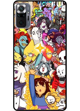 Силиконовый чехол бампер для xiaomi redmi note 10 pro с рисунком undertale андертейл