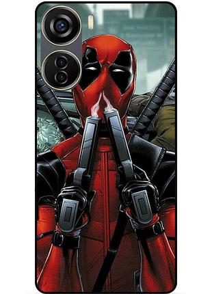 Чехол силиконовый бампер для zte blade v40 design с рисунком дэдпул deadpool