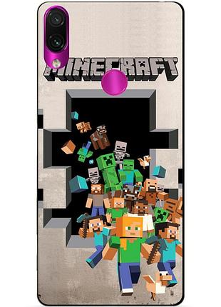 Силиконовый бампер чехол для huawei p smart z с картинкой minecraft майнкрафт