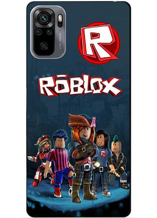 Силиконовый бампер чехол для xiaomi redmi note 10s с рисунком roblox роблокс