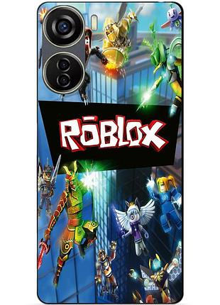 Чехол силиконовый бампер для zte blade v40 design с картинкой roblox роблокс
