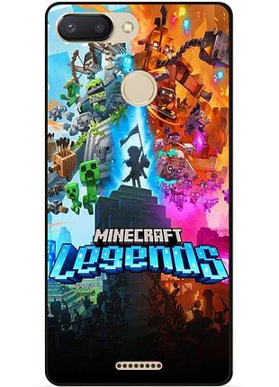 Силиконовый бампер чехол для xiaomi redmi 6 игра майнкрафт minecraft