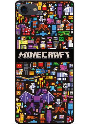 Силіконовий чохол бампер для iphone 7 з картинкою майнкрафт minecraft