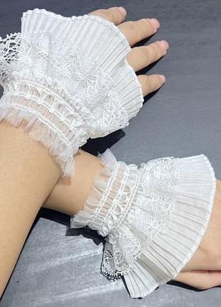 Мереживні манжети білі лоліта coquette