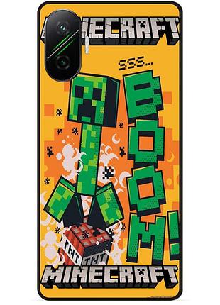 Силіконовий чохол бампер для xiaomi poco f7 стів minecraft кріпер майнкрафт