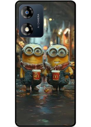 Силиконовый чехол бампер для motorola moto e13 с картинкой миньоны minion
