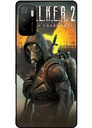 Силиконовый чехол бампер для xiaomi poco m3 pro с картинкой stalker сталкер