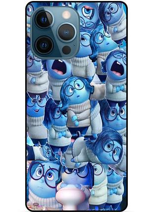 Чехол силиконовый бампер для iphone 15 pro с рисунком головоломка печаль