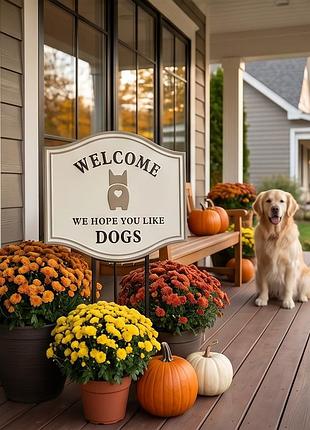 Декоративна табличка з надписом welcome