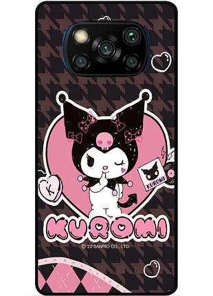 Силиконовый чехол бампер для xiaomi poco x3 с картинкой куроми kuromi
