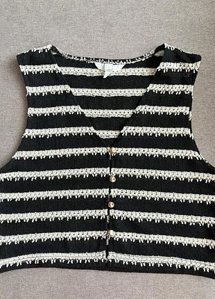 Вʼязана топ, жилетка, s-м, h&m