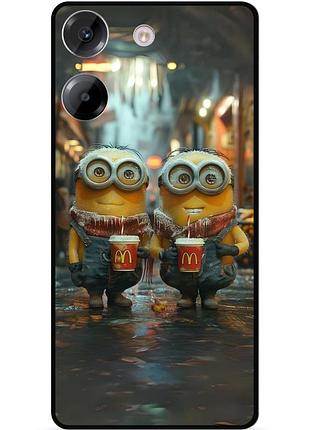 Силиконовый чехол бампер для tecno camon 20 pro с картинкой миньоны minion