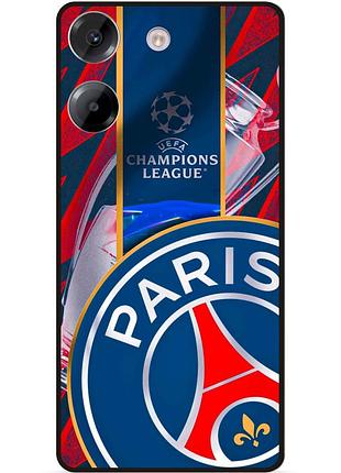 Чехол силиконовый бампер для tecno camon 20 pro с рисунком псж psg
