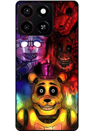 Чехол силиконовый бампер для zte blade a35 с рисунком фредди freddy аниматроники