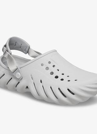 Оригінал! сша! чоловічі тапочки crocs echo clog grey 207937-1ft шльопанці нові літні