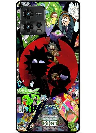 Силіконовий чохол бампер для motorola moto g72 з малюнком rick and morty рік і морті
