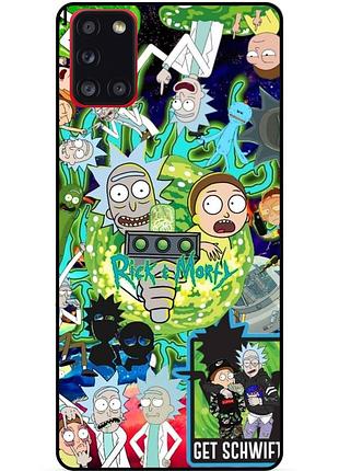 Силіконовий чохол бампер для samsung m21 з малюнком rick and morty рік і морті