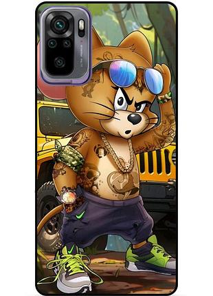 Силіконовий бампер чохол для xiaomi redmi note 10s з малюнком том и джерри