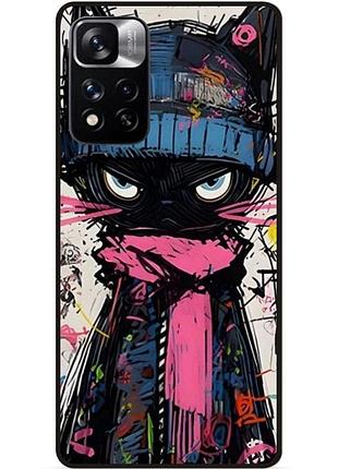 Чехол силиконовый бампер для xiaomi redmi 10 с рисунком кот аниме marvel