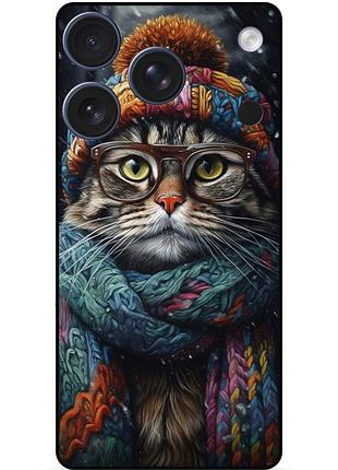 Силіконовий бампер чохол для iphone 17 pro з малюнком кішка