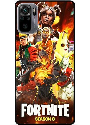 Силиконовый чехол бампер для xiaomi redmi note 10s с рисунком fortnite marvel фортнайт марвел