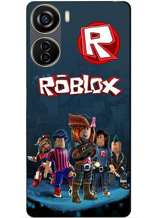 Чехол силиконовый бампер для zte blade v40 design с рисунком roblox роблокс