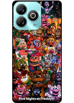 Чехол силиконовый бампер для zte blade a75 с рисунком аниматроники freddy фредди