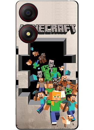 Силіконовий чохол бампер для zte blade a34 з картинкою minecraft майнкрафт