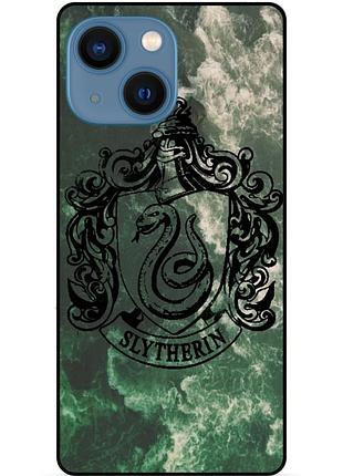Чехол силиконовый бампер для iphone 14 с рисунком слизерин slytherin гарри поттер harry potter