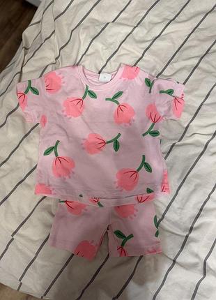 Zara костюм велосипедки + футболка 92