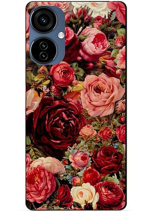 Силіконовий чохол бампер для oppo a40m з малюнком червоні троянди квіти